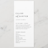 Black Minimalist Handwritten Script Modern Wedding プログラム (正面)