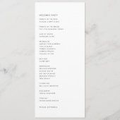 Black Minimalist Handwritten Script Modern Wedding プログラム (裏面)