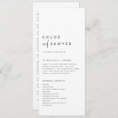 Black Minimalist Handwritten Script Modern Wedding プログラム (正面/裏面)