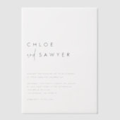 Black Minimalist Handwritten Script Modern Wedding ベラム紙招待状 (正面)