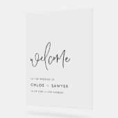 Black Minimalist Handwritten Script Wedding アクリルサイン (傾斜)