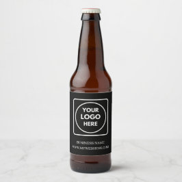 Black Minimalist Logo Business Promo QR label ビールラベル