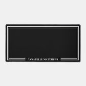 Black Minimalist Monogram デスクマット (正面)