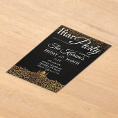 Black Minimalist Mosque Ramadan Iftar Party  アクリル招待状 (レイダウン)