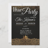 Black Minimalist Mosque Ramadan Iftar Party  招待状 (正面)