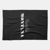 Black Minimalist Personal Modern キッチンタオル (横)