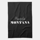 Black Minimalist Personal Modern キッチンタオル (縦)