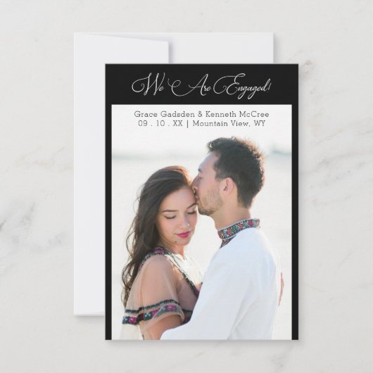 Black Minimalist Personalized Photo Elegant Script (正面)