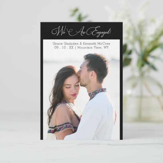 Black Minimalist Personalized Photo Elegant Script (スタンド正面)