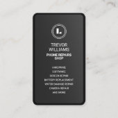 Black minimalist phone shape Business Card 名刺 (正面)