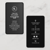 Black minimalist phone shape Business Card 名刺 (正面/裏面)