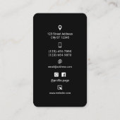 Black minimalist phone shape Business Card 名刺 (裏面)