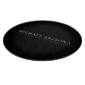 Black Minimalist Plain Modern Own Name カッティングボード (角)