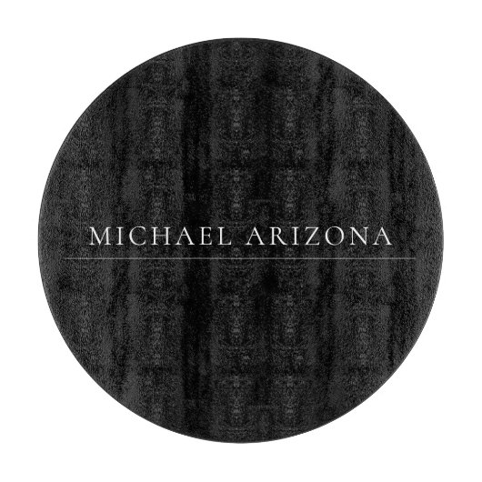 Black Minimalist Plain Modern Own Name カッティングボード (正面)