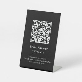 Black Minimalist QR Code | Modern Custom Business 台座サイン