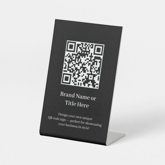 Black Minimalist QR Code | Modern Custom Business  台座サイン (正面)