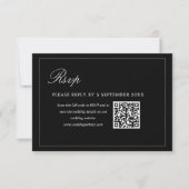 Black Minimalist QR Code RSVP Wedding Enclosure (正面)