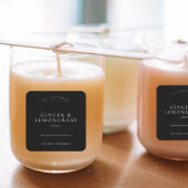 Black Minimalist Scented Soy Candle Label スクエアシール