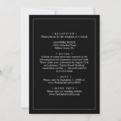 Black Minimalist Wedding Invitation• Modern Simple 招待状 (裏面)