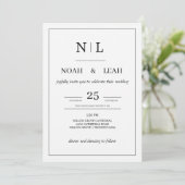 Black Minimalist Wedding Invitation• Modern Simple 招待状 (スタンド正面)