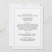Black Minimalist Wedding Invitation• Modern Simple 招待状 (裏面)