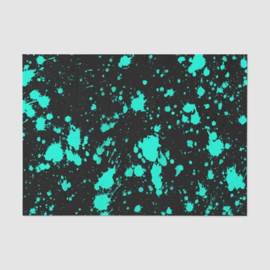 Black Mint Paint Splatter Artistic Splash Creative 薄葉紙 (正面)