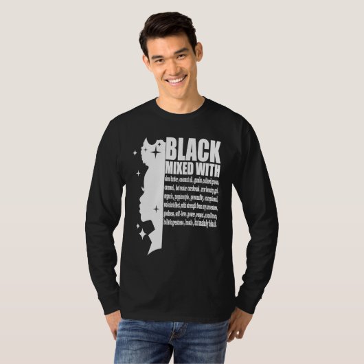 Black Mixed With Black History Month African Ameri Tシャツ (正面フル)