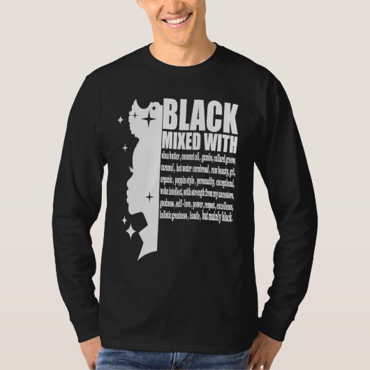 Black Mixed With Black History Month African Ameri Tシャツ (正面)