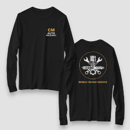 Black Mobile Mechanic Auto Repair Services Tシャツ