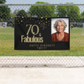 Black Modern 70 and Fabulous Birthday Photo 横断幕 (インサイチュ)
