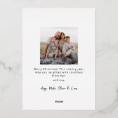 Black Modern Boho 8 Photo Collage Christmas  箔シーズンカード (裏面)