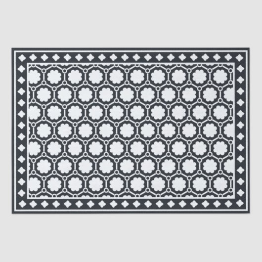 Black Modern Bone Inlay Decoupage Paper 薄葉紙 (正面)