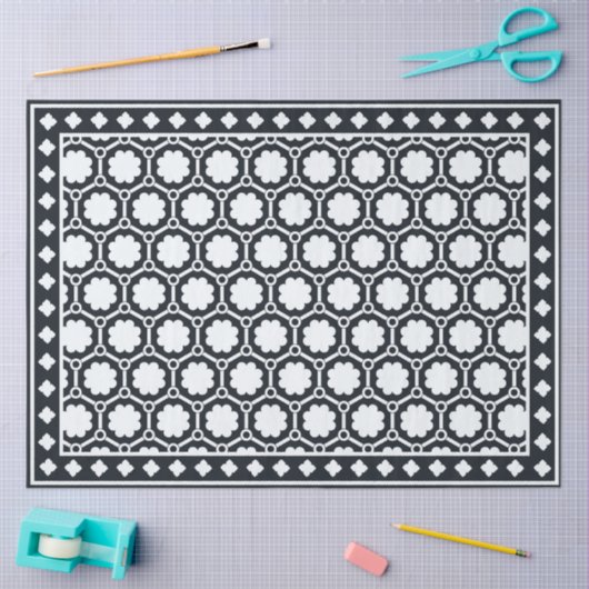 Black Modern Bone Inlay Decoupage Paper 薄葉紙 (クラフト)