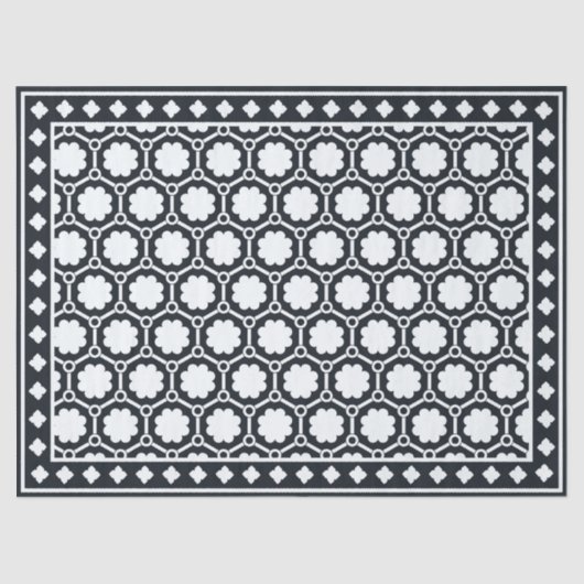 Black Modern Bone Inlay Decoupage Paper 薄葉紙 (正面)