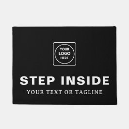 Black Modern Business Logo Front doormat ドアマット