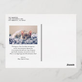 Black Modern Calligraphy and Wreath New Year Photo 箔シーズンポストカード (裏面)