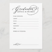 Black Modern Calligraphy Graduate advice & wishes アドバイスカード (正面)