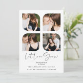 Black Modern Chic Clover Collage 4 Photos Wedding (スタンド正面)