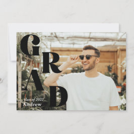 Black Modern Graduation Announcement Grad Party