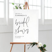 Black Modern Handwritten Script Bridal Shower ポスター