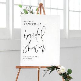 Black Modern Handwritten Script Bridal Shower ポスター