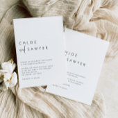 Black Modern Handwritten Script QR Code Wedding 招待状