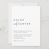 Black Modern Handwritten Script QR Code Wedding 招待状 (正面)