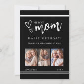 Black Modern Happy Birthday Mom Photo Collage Card シーズンカード (正面)