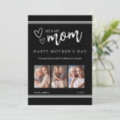 Black Modern Happy Mother's Day Photo Collage Card シーズンカード (スタンド正面)