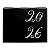 Black | Modern, Minimalist Calendar カレンダー (カバー)