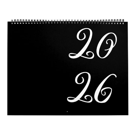 Black | Modern, Minimalist Calendar カレンダー (カバー)