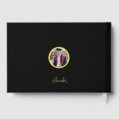 Black Modern Photo Graduation Gold Foil Guest Book ゲストブック (裏面)