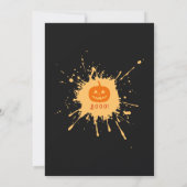 Black | Modern Pumpkin Faux Opal Halloween skulls 招待状 (裏面)