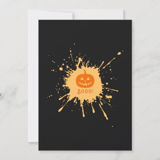 Black | Modern Pumpkin Faux Opal Halloween skulls 招待状 (裏面)